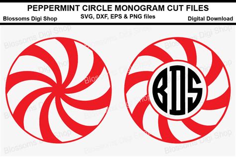 Download Free Peppermint Circle Monogram Duo SVG, DXF, EPS and PNG files Cameo